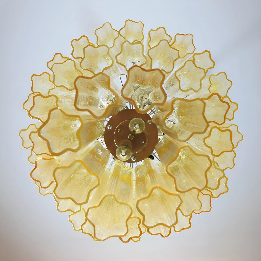 Elegant Yellow Murano Glass Tube Chandelier product image