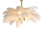 Elva Brass Palm Tree Chandelier for High Ceilings detail view