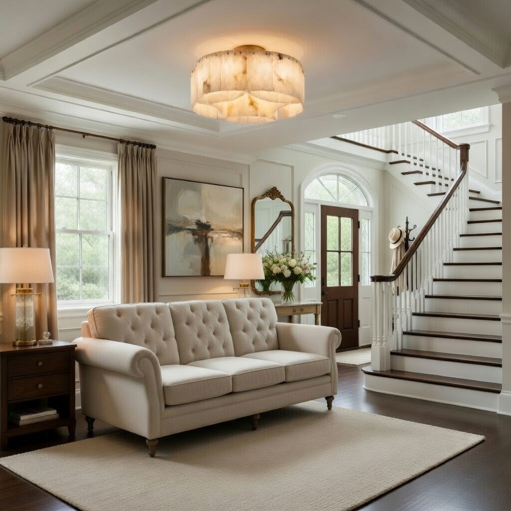 Oakley Layered Alabaster Flush Mount Chandelier additional product view