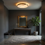 Laurel Alabaster Copper Flush Mount detail view