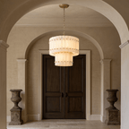 Valmont 2-Tier Alabaster Chandelier 23" material and finish detail