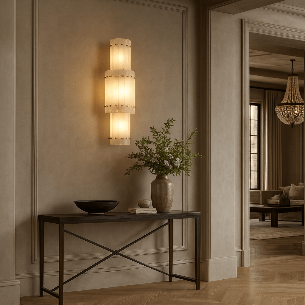 Valmont Alabaster Wall Sconce material and finish detail