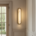 Solari Alabaster Brass Sconce by Bling Lighting Studio