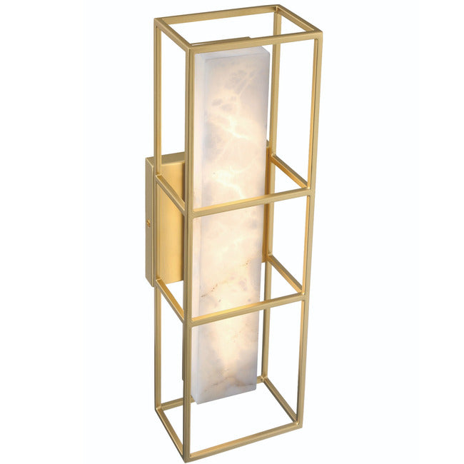 Saga Indoor / Outdoor Alabaster Wall Sconce by Bling Lighting Studio