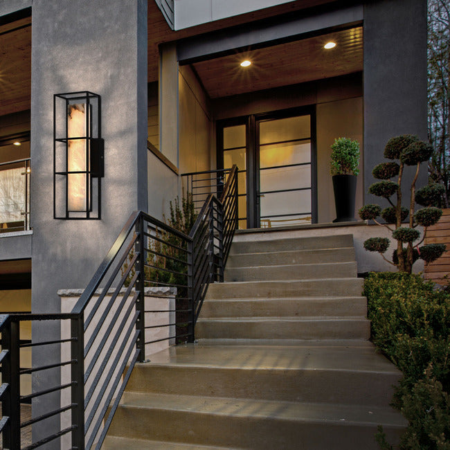 Saga Indoor / Outdoor Alabaster Wall Sconce by Bling Lighting Studio
