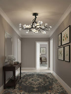 Exquisite Black Copper Tree Chandelier material and finish detail