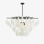 Exquisite Cascading Selenite Disc Chandelier by Bling Lighting Studio