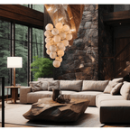 Exquisite Cluster Alabaster Globe Chandelier detail view