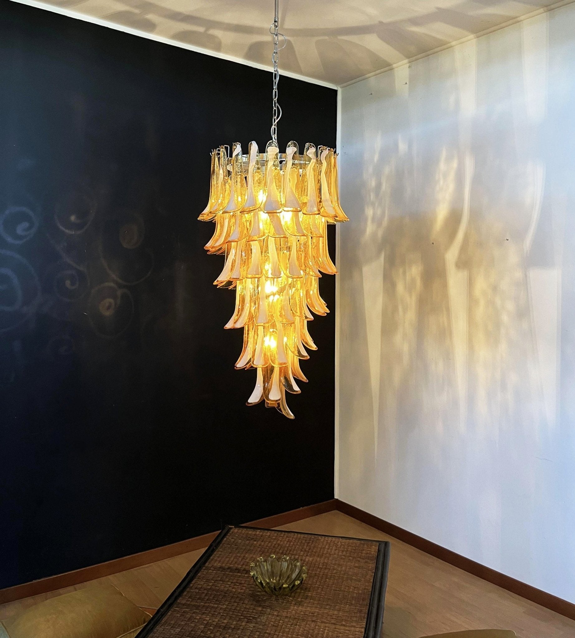 Exquisite Murano Amber Petals Spiral Chandelier product image