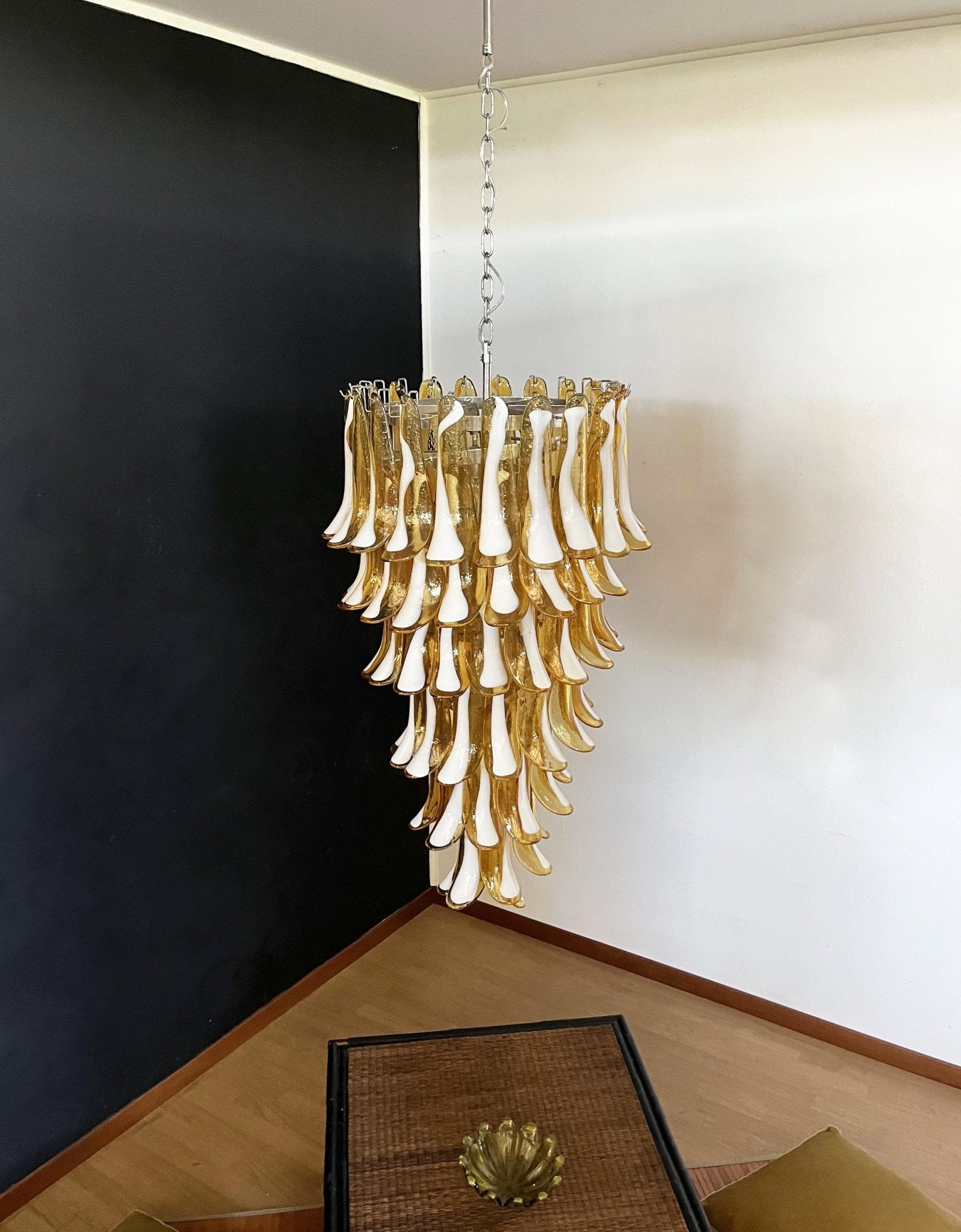 Exquisite Murano Amber Petals Spiral Chandelier product image