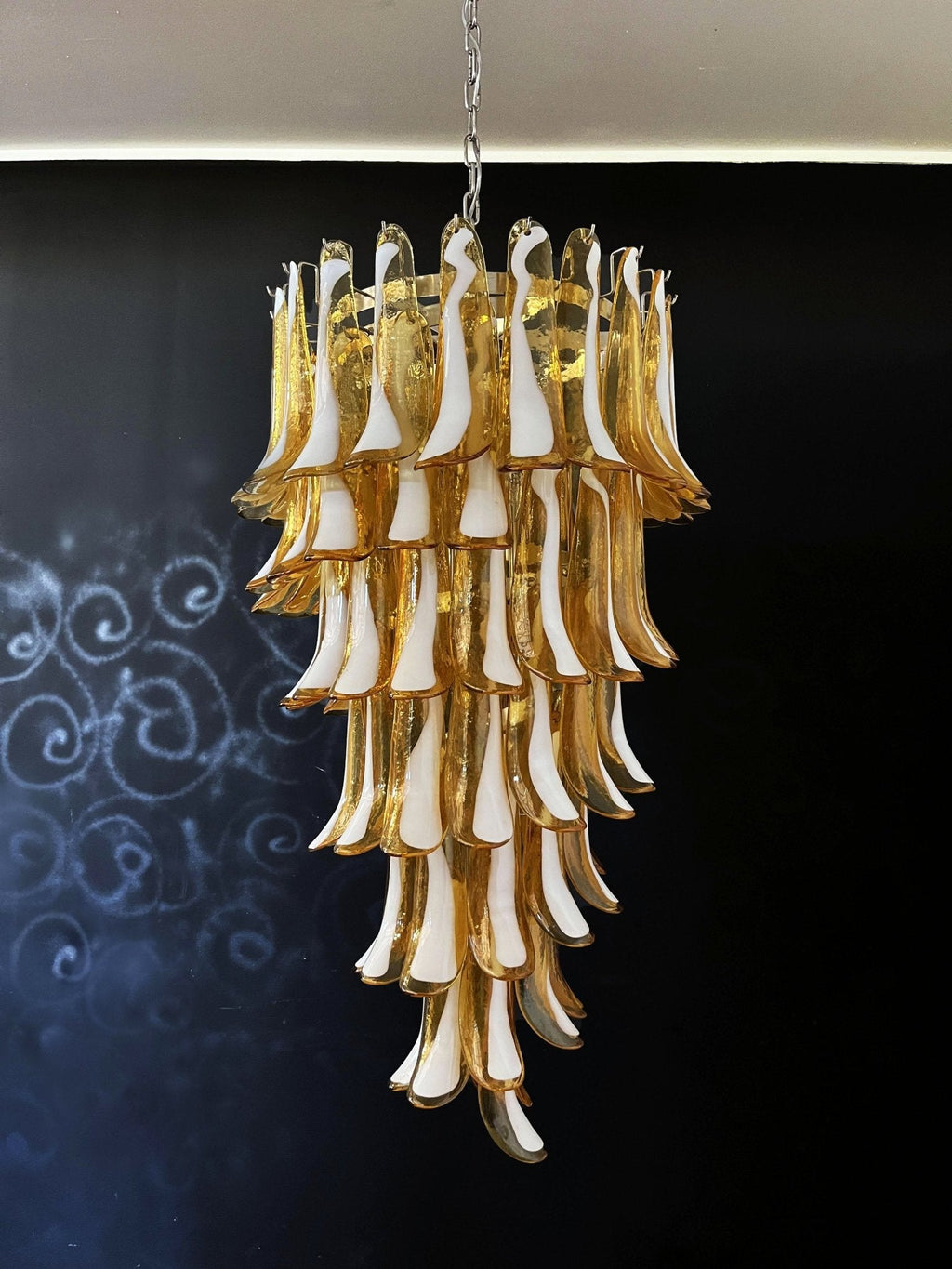 Exquisite Murano Amber Petals Spiral Chandelier product image