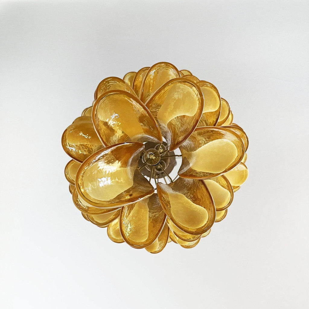 Exquisite Murano Amber Petals Spiral Chandelier product image