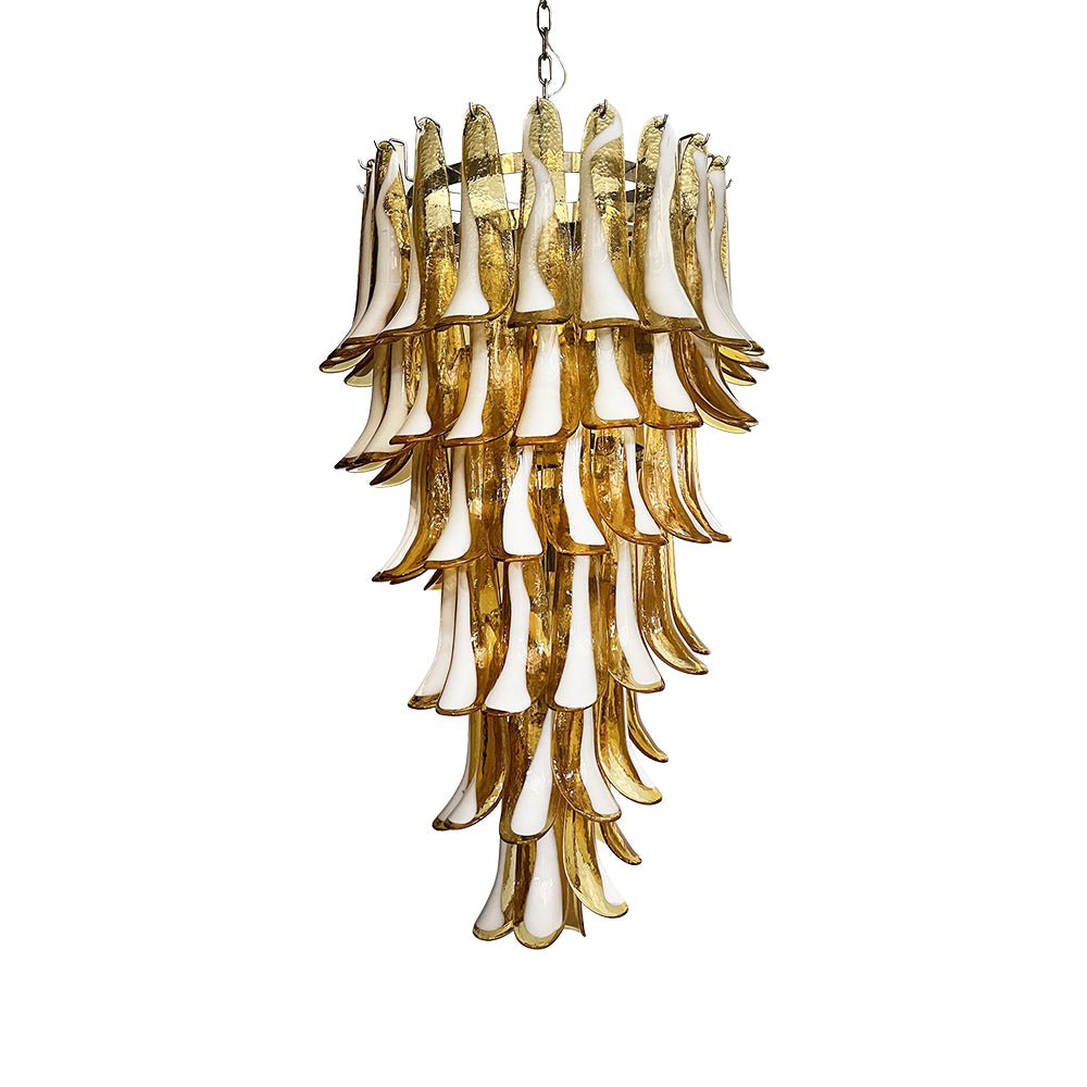 Exquisite Murano Amber Petals Spiral Chandelier product image