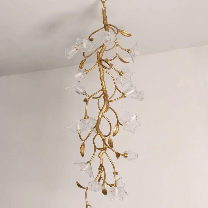Ezra Flower Crystal Branch Chandelier for Staircase detail view
