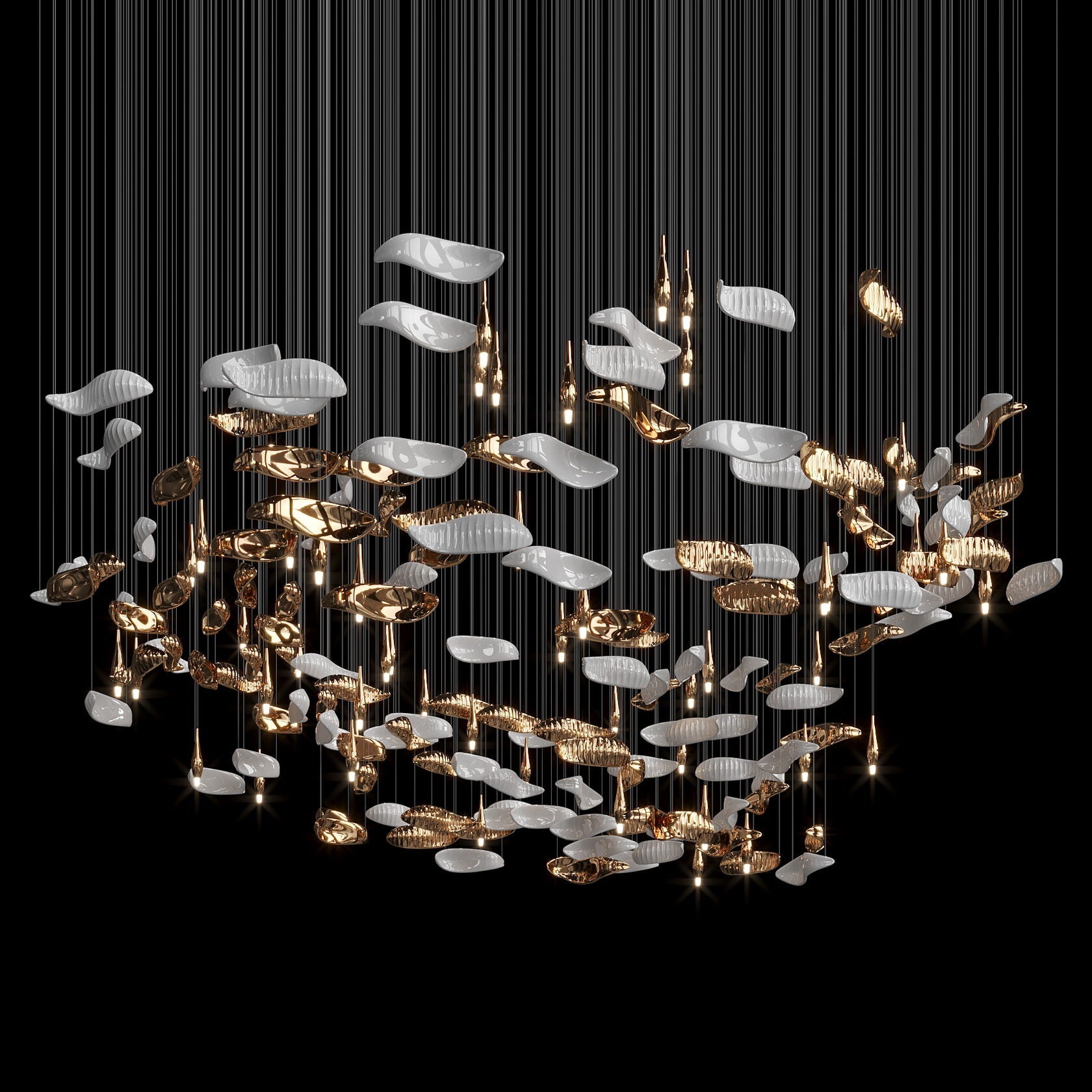 Amber Glass Drift Chandelier