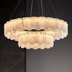 Halos Alabaster Round/Square Chandelier by Bling Lighting Studio