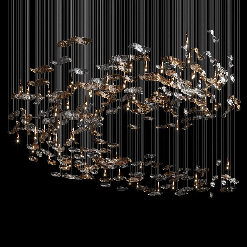 Amber Glass Drift Chandelier