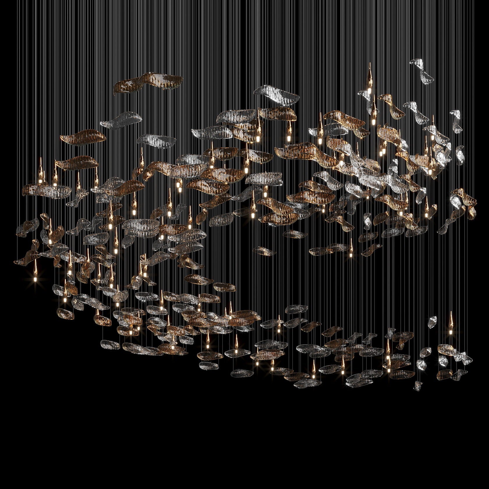Amber Glass Drift Chandelier