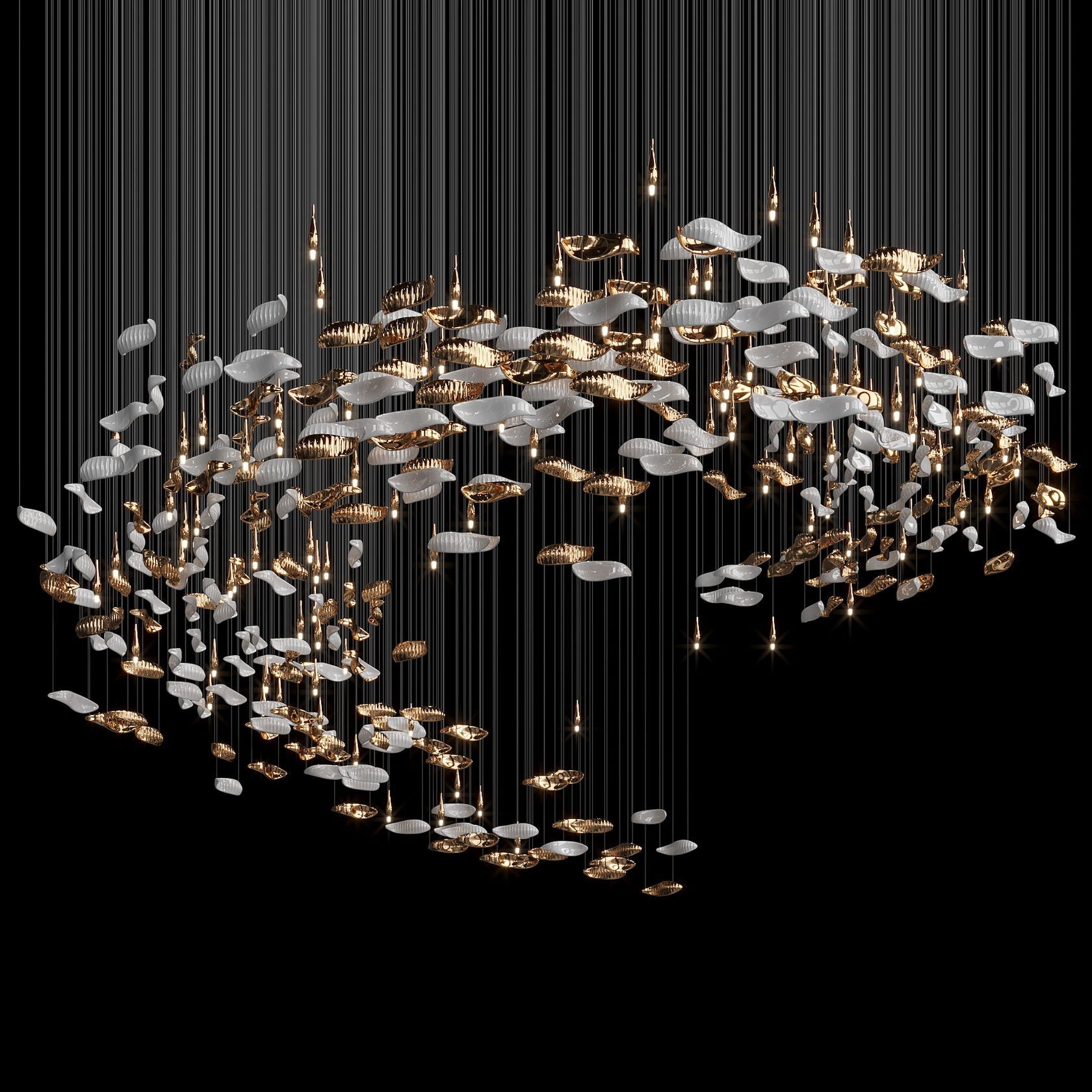 Amber Glass Drift Chandelier