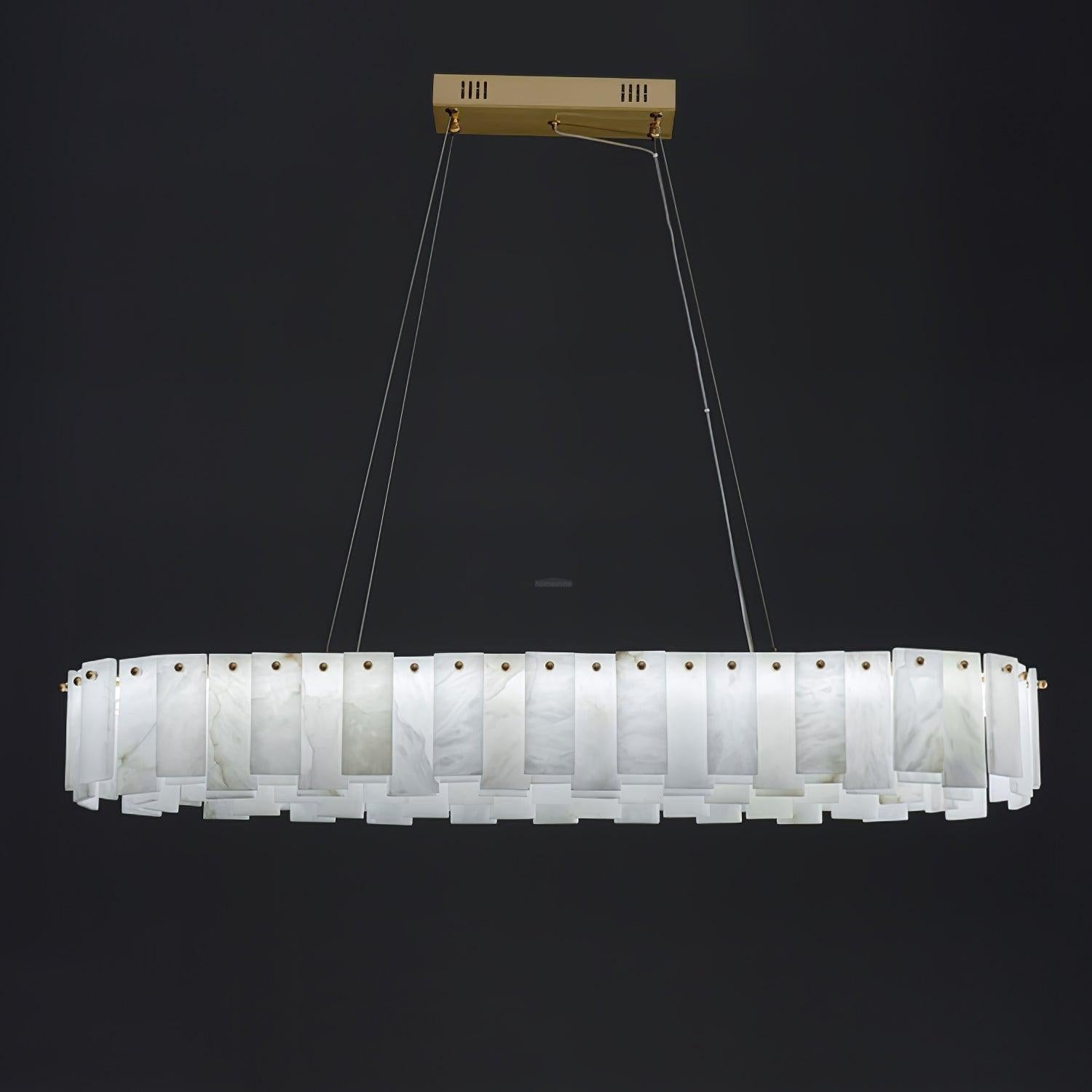 Halos Alabaster Round/Square Chandelier by Bling Lighting Studio