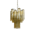 Fantastic Amber Murano Glass Tube Chandelier by Bling Lighting Studio