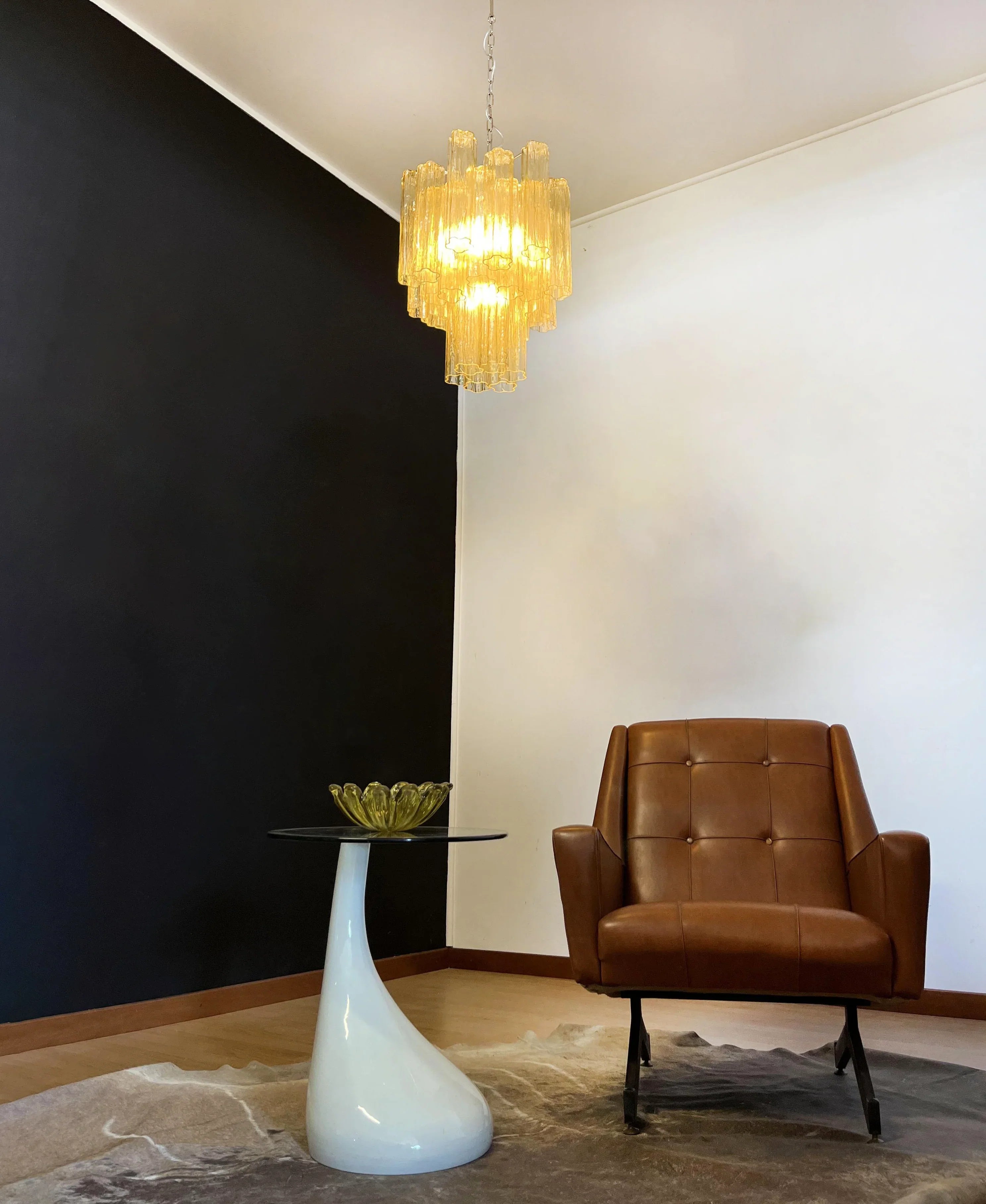 Fantastic Amber Murano Glass Tube Chandelier product image