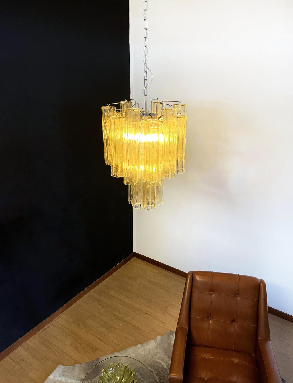 Fantastic Amber Murano Glass Tube Chandelier product image