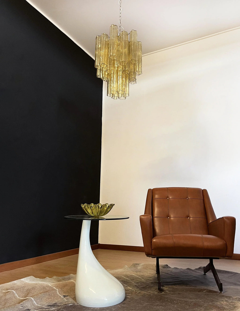 Fantastic Amber Murano Glass Tube Chandelier product image