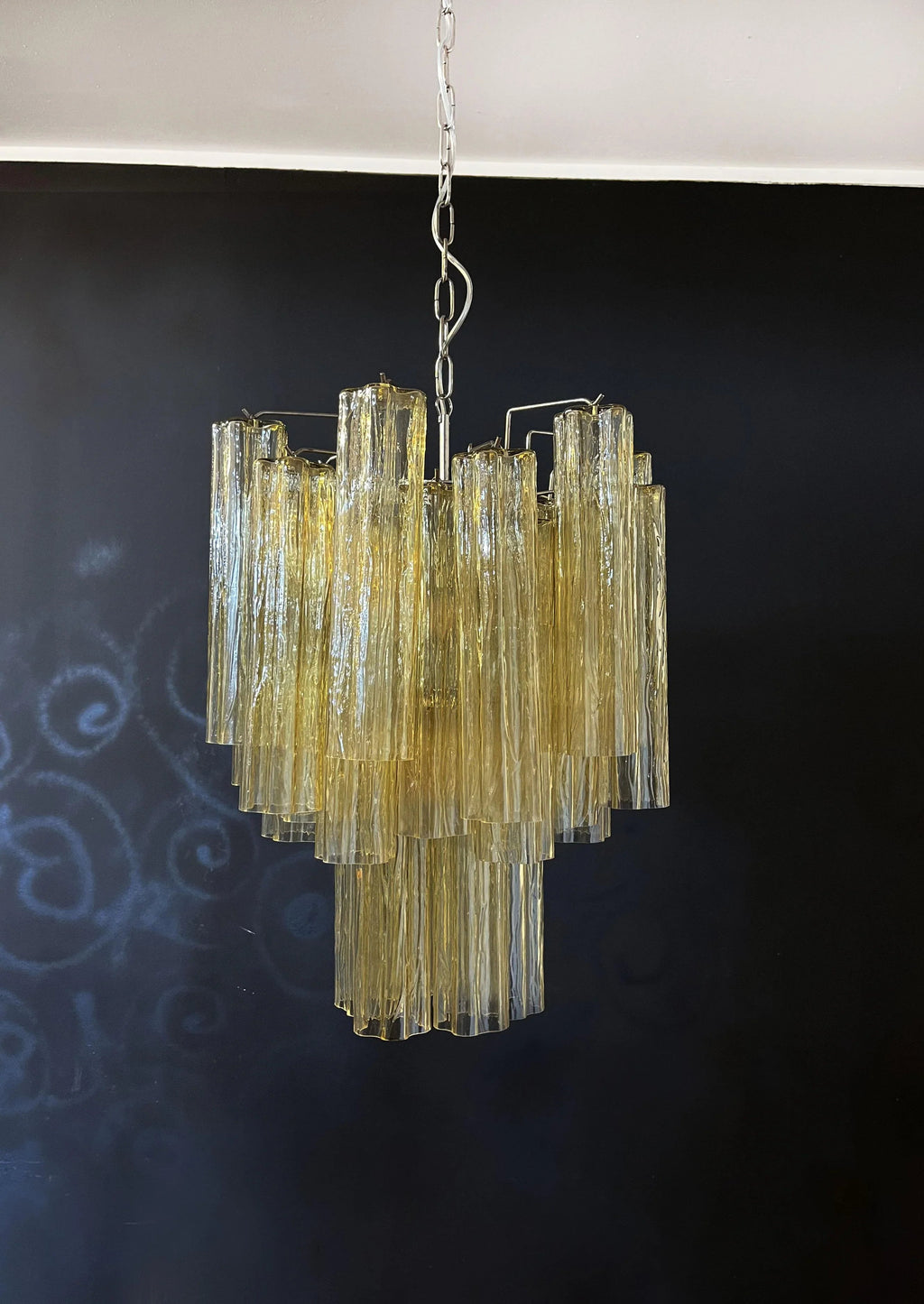 Fantastic Amber Murano Glass Tube Chandelier product image