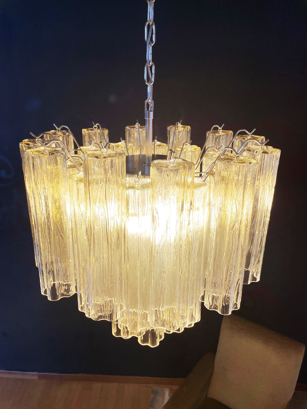 Fantastic Murano Amber Glass Tube Chandelier product image