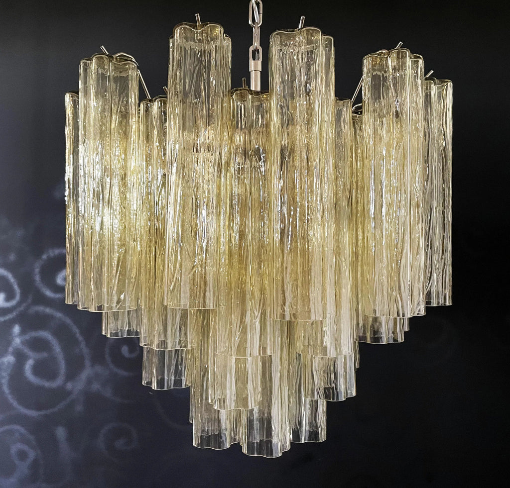 Fantastic Murano Amber Glass Tube Chandelier product image