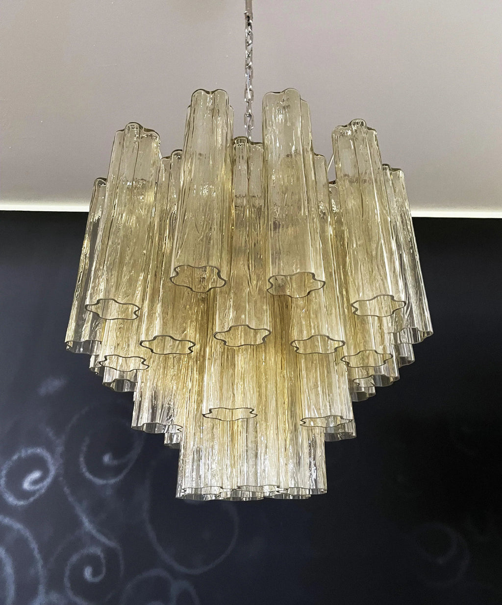 Fantastic Murano Amber Glass Tube Chandelier product image