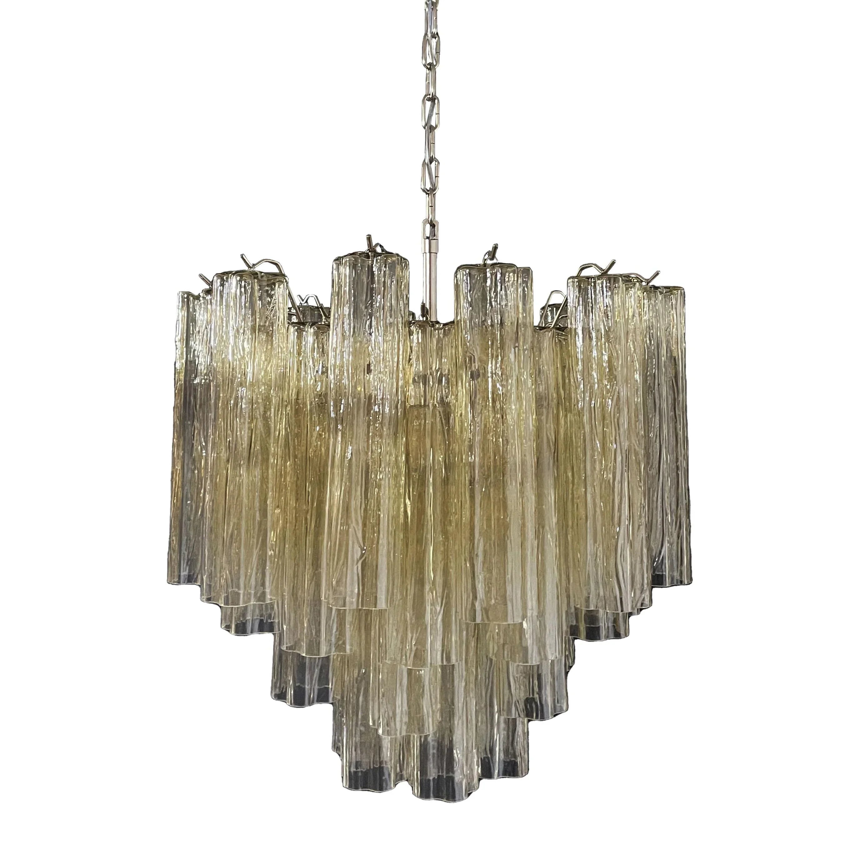 Fantastic Murano Amber Glass Tube Chandelier product image