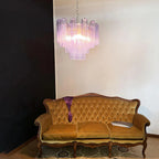 Fantastic Murano Amethyst Glass Tube Chandelier detail view