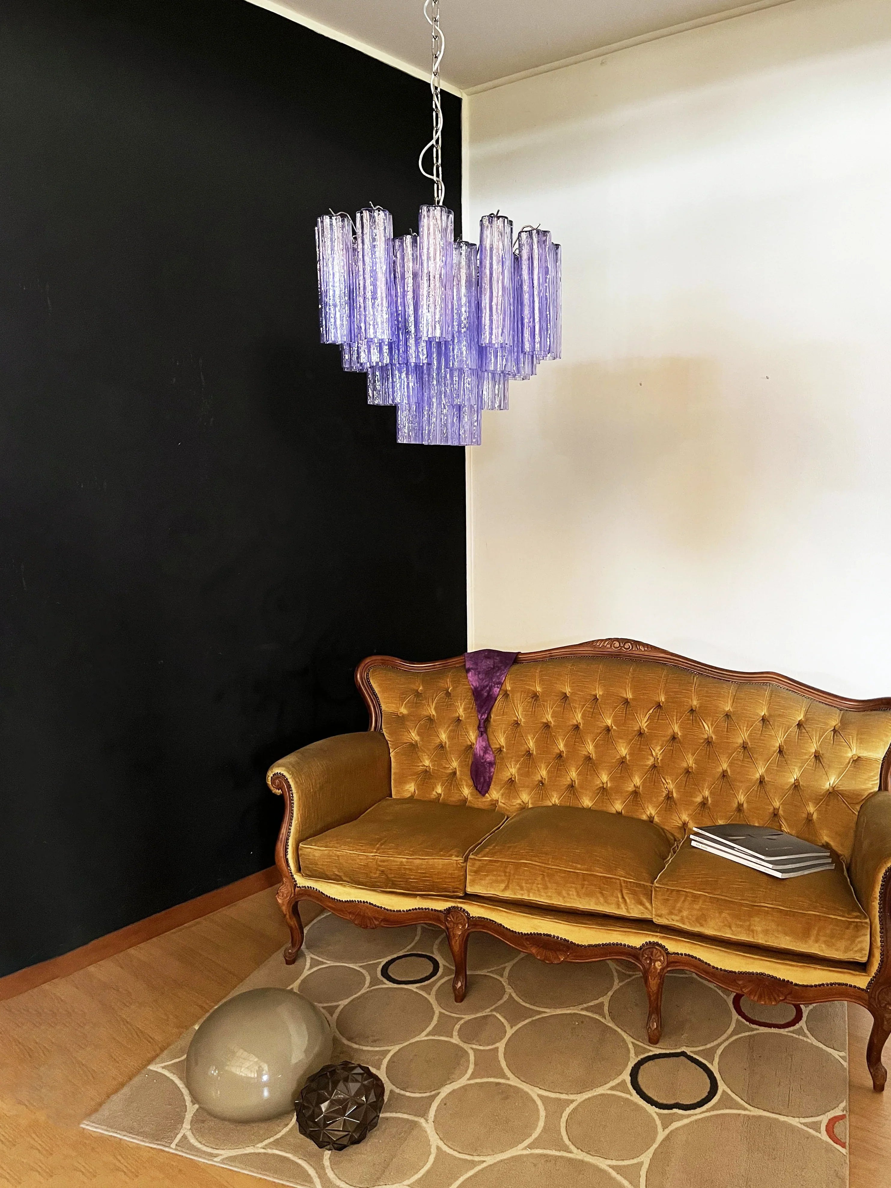 Fantastic Murano Amethyst Glass Tube Chandelier additional product view