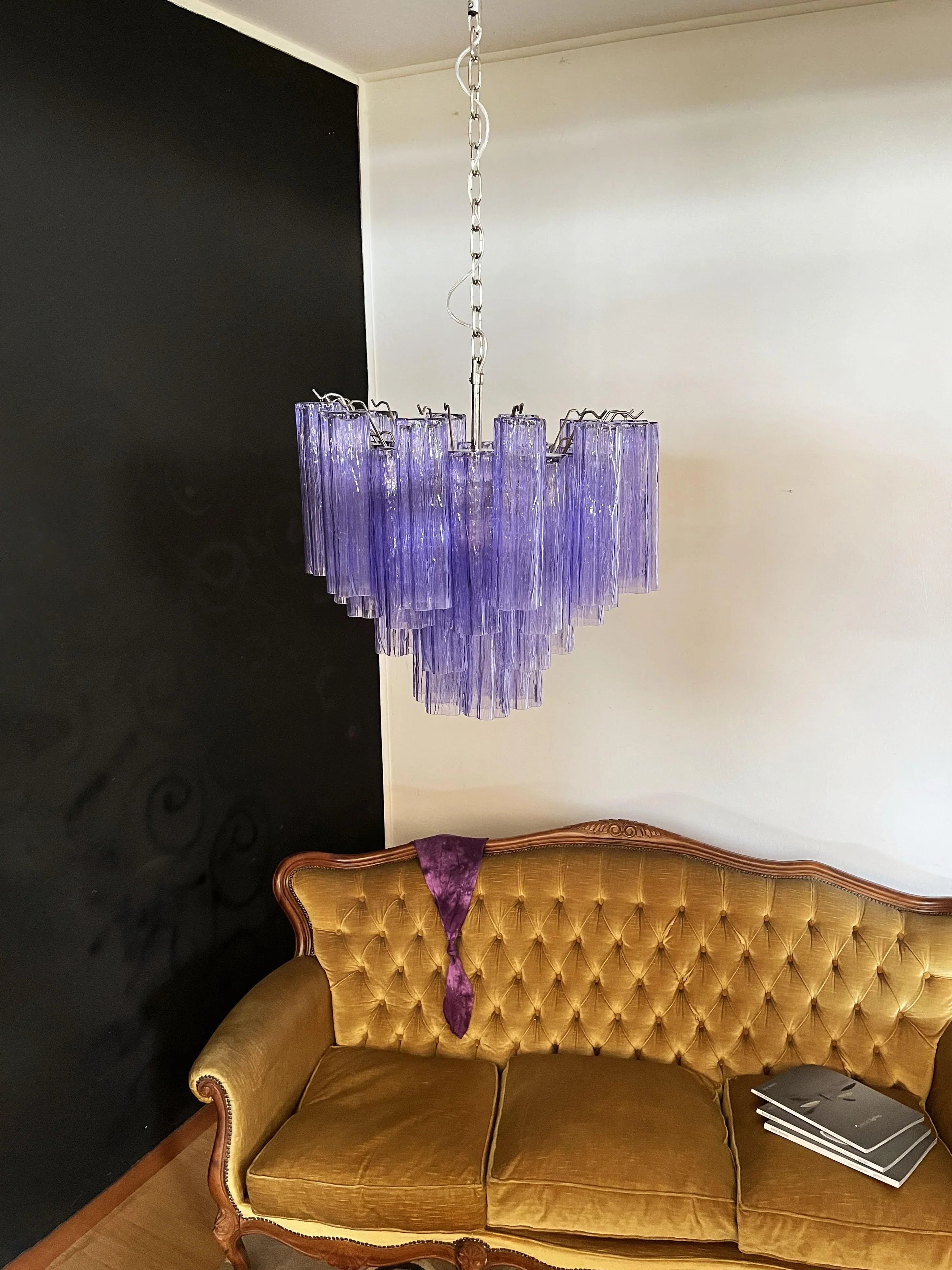 Fantastic Murano Amethyst Glass Tube Chandelier product image