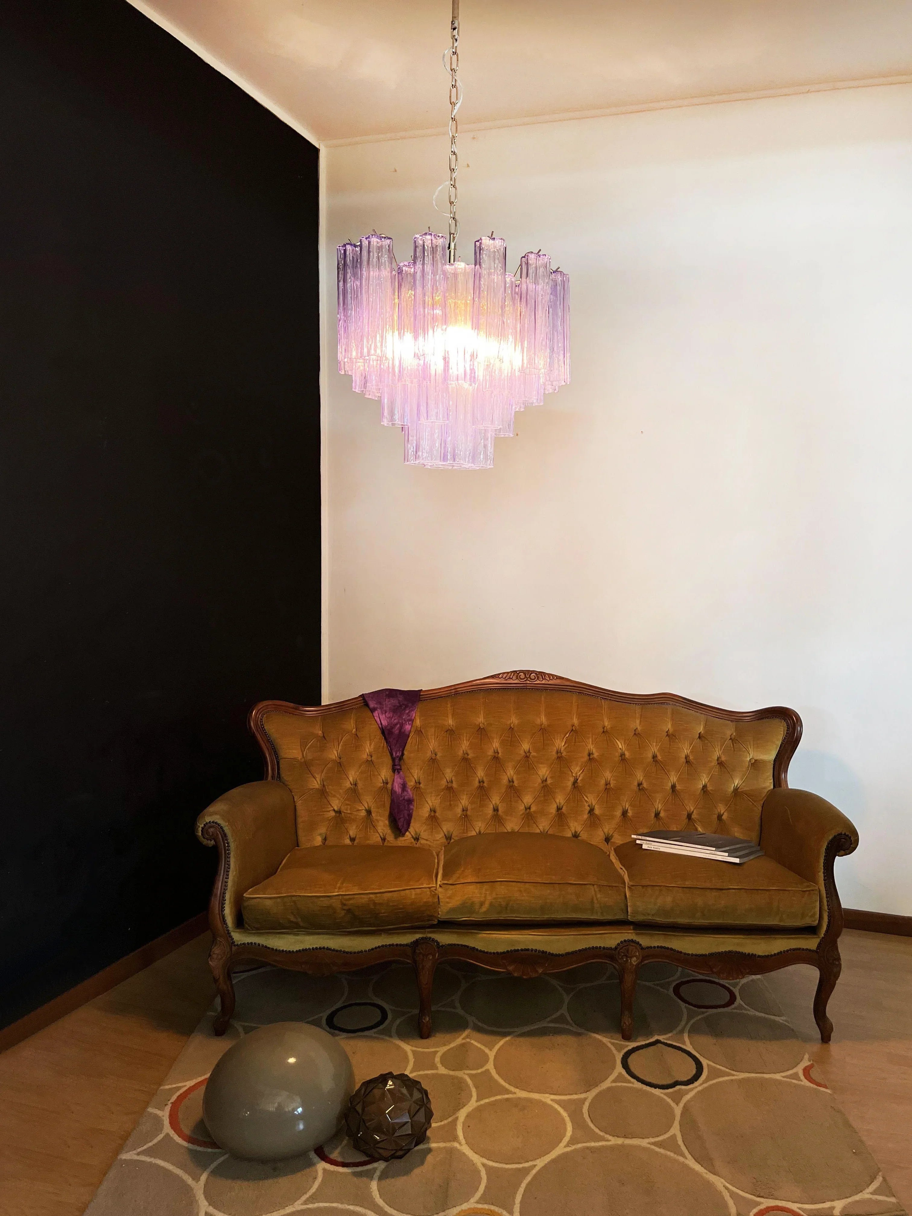 Fantastic Murano Amethyst Glass Tube Chandelier product image