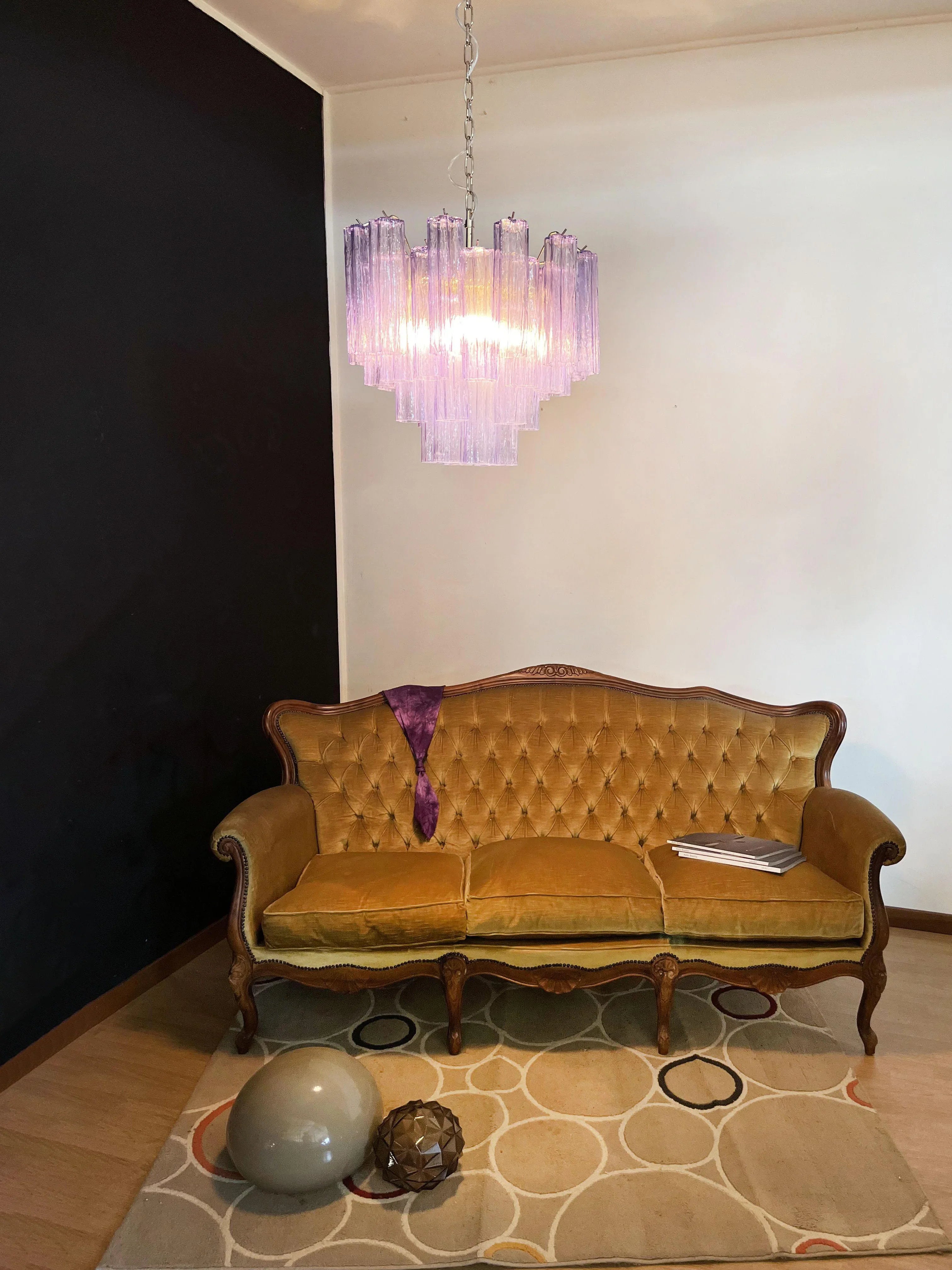 Fantastic Murano Amethyst Glass Tube Chandelier product image