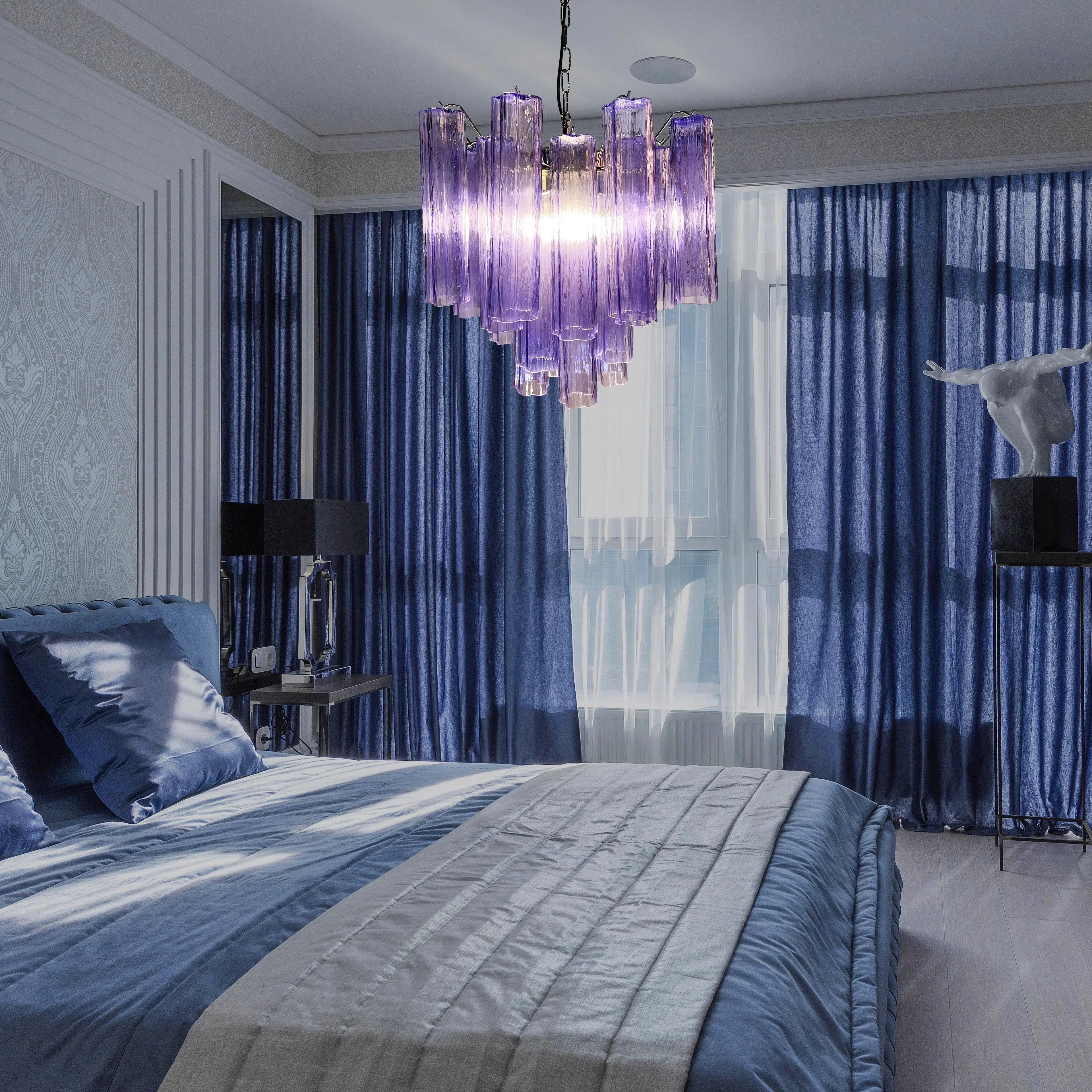 Fantastic Murano Amethyst Glass Tube Chandelier product image