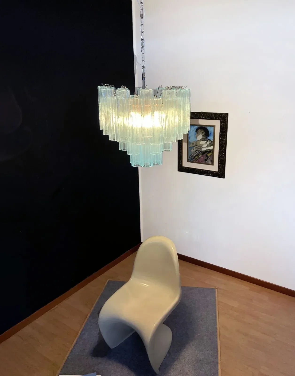 Fantastic Murano Blue Glass Tube Chandelier product image
