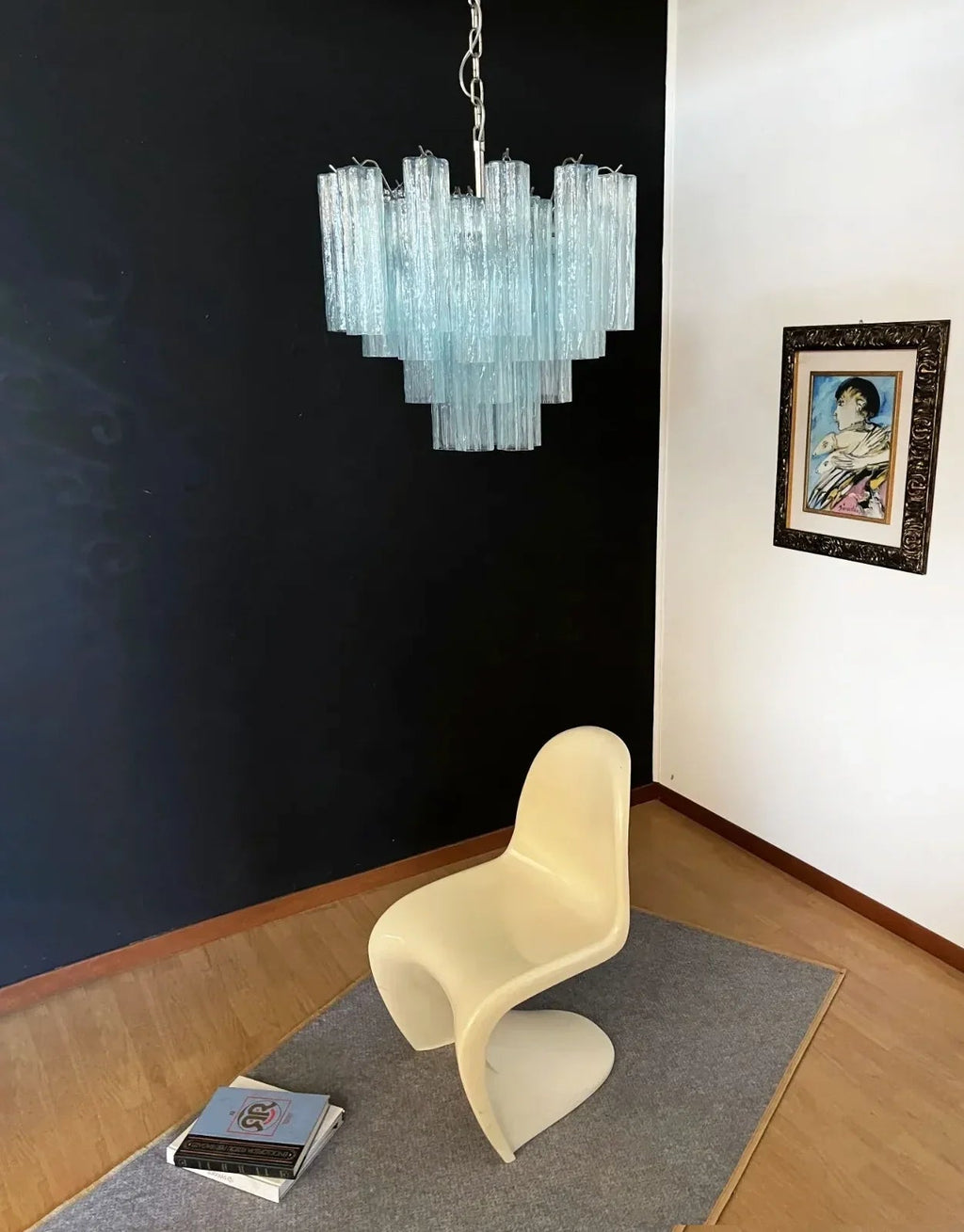 Fantastic Murano Blue Glass Tube Chandelier product image