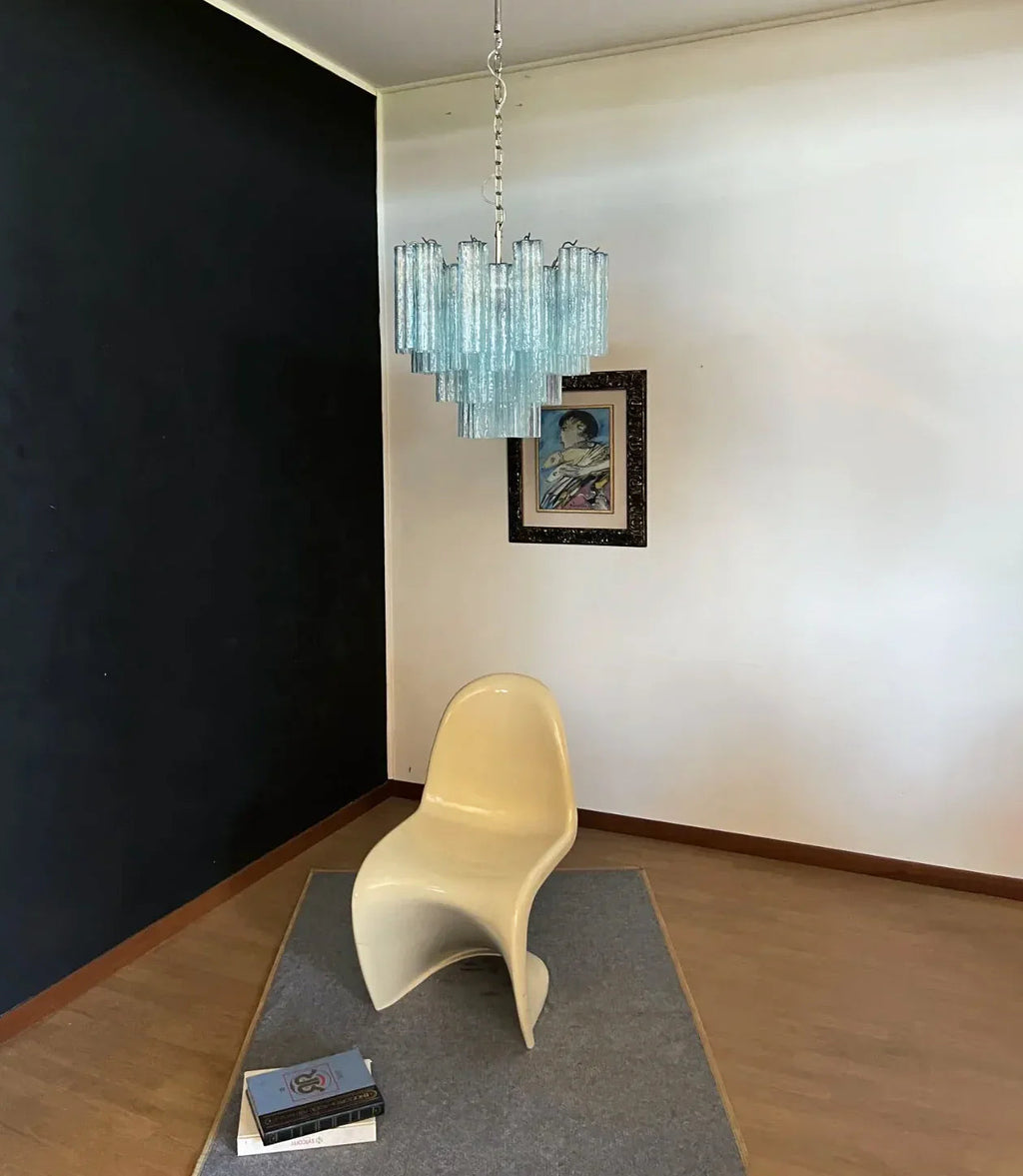 Fantastic Murano Blue Glass Tube Chandelier product image