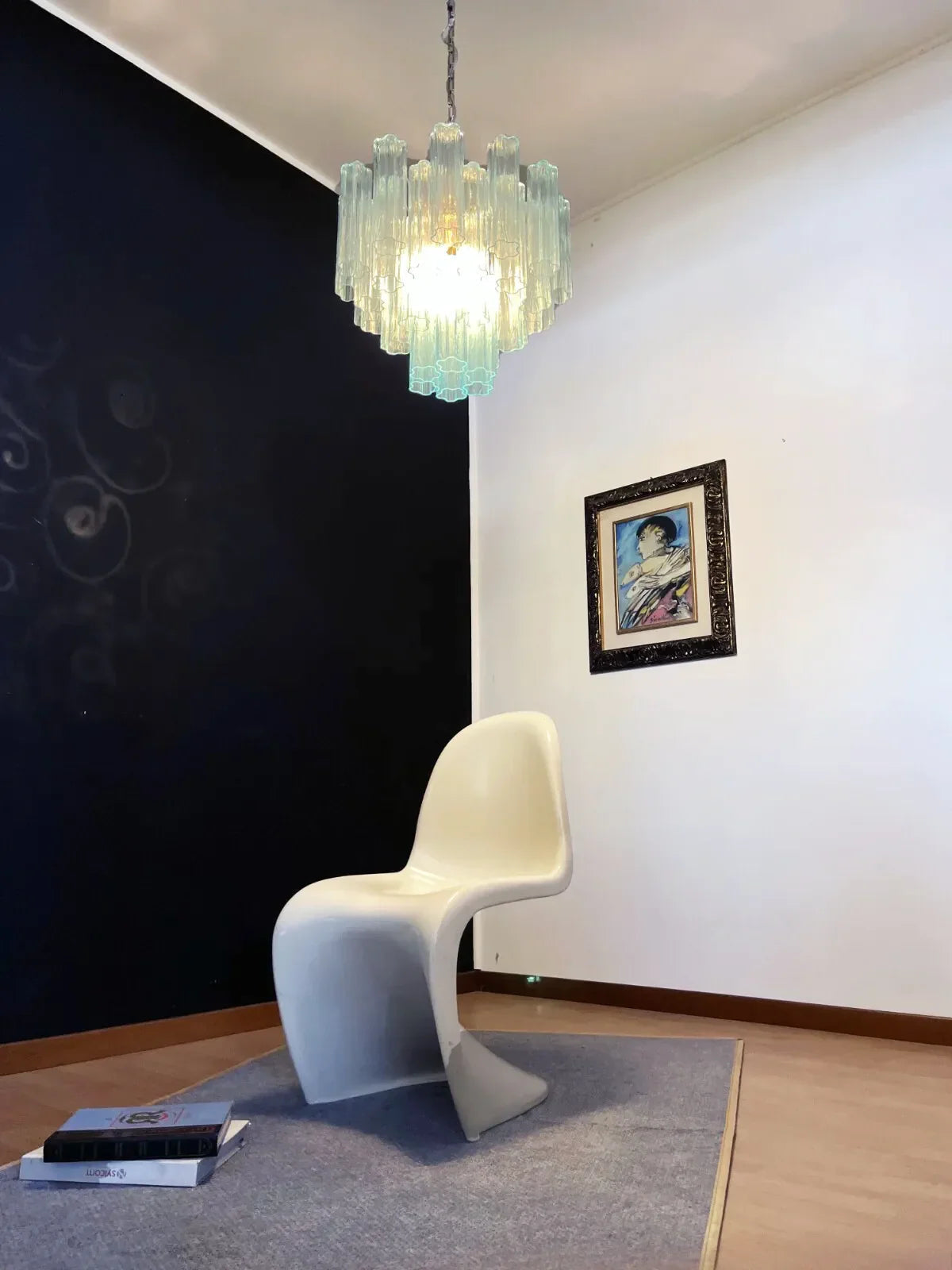 Fantastic Murano Blue Glass Tube Chandelier product image