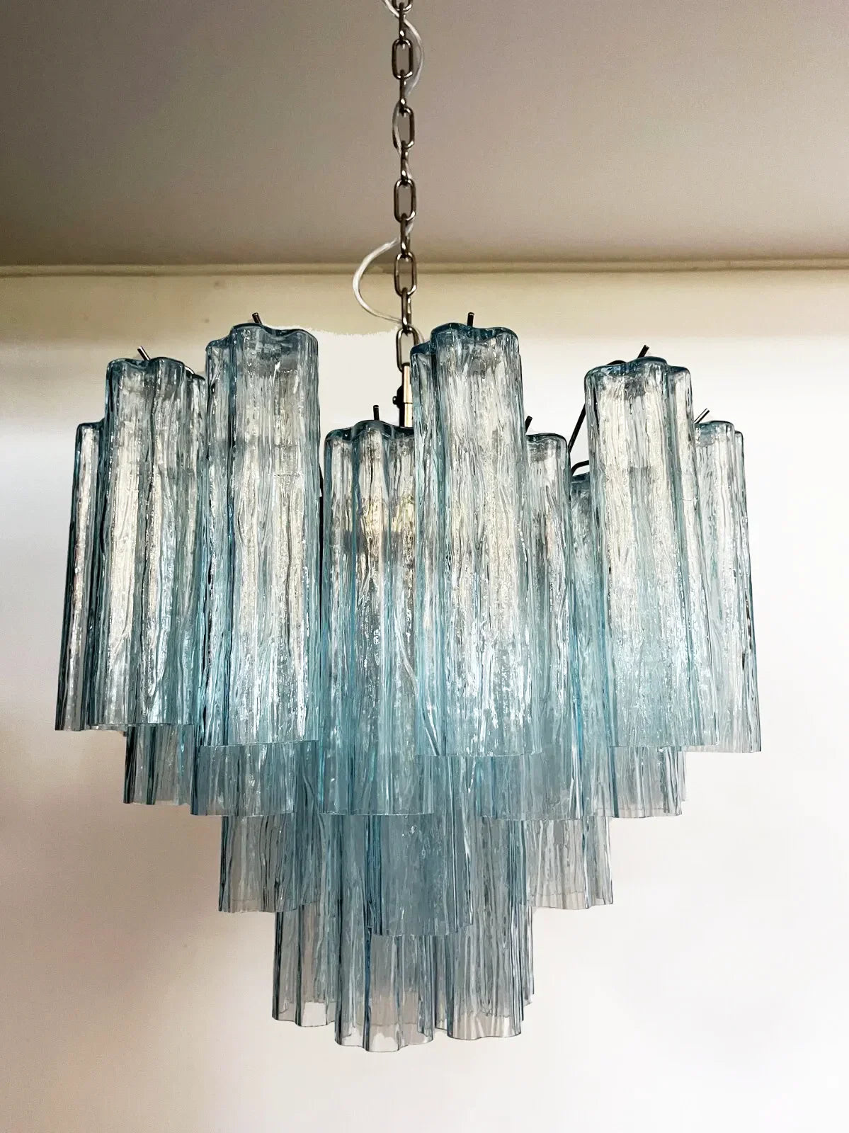 Fantastic Murano Blue Glass Tube Chandelier product image