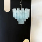 Fantastic Murano Blue Glass Tube Chandelier product image