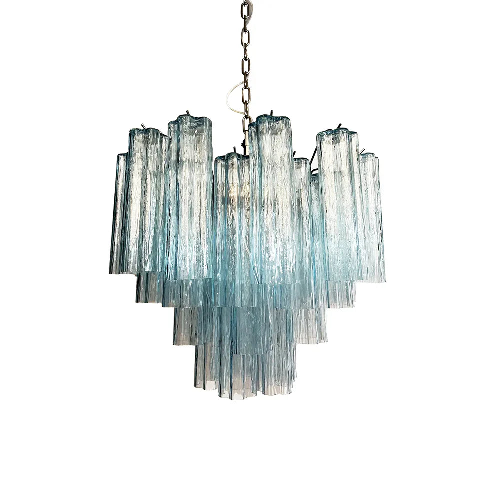 Fantastic Murano Blue Glass Tube Chandelier product image