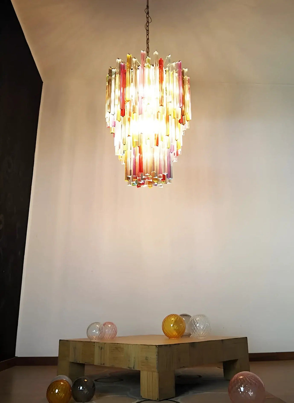 Fantastic Murano Prisms Multicolor Chandelier additional product view