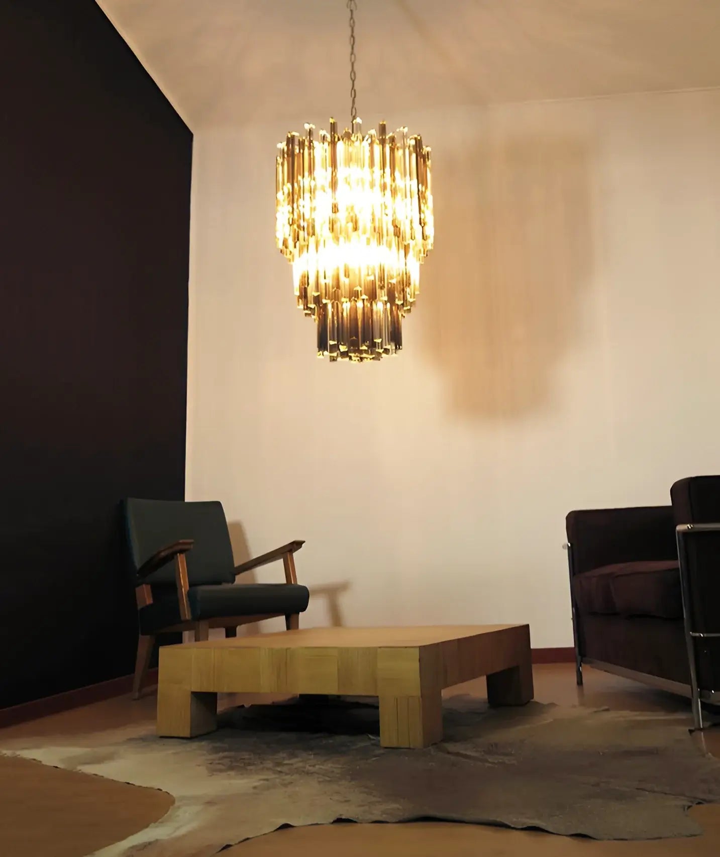 Fantastic Murano Prisms Smoked Transparent Chandelier additional product view