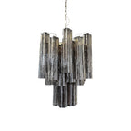 Fantastic Smoked Murano Glass Tube Chandelier by Bling Lighting Studio