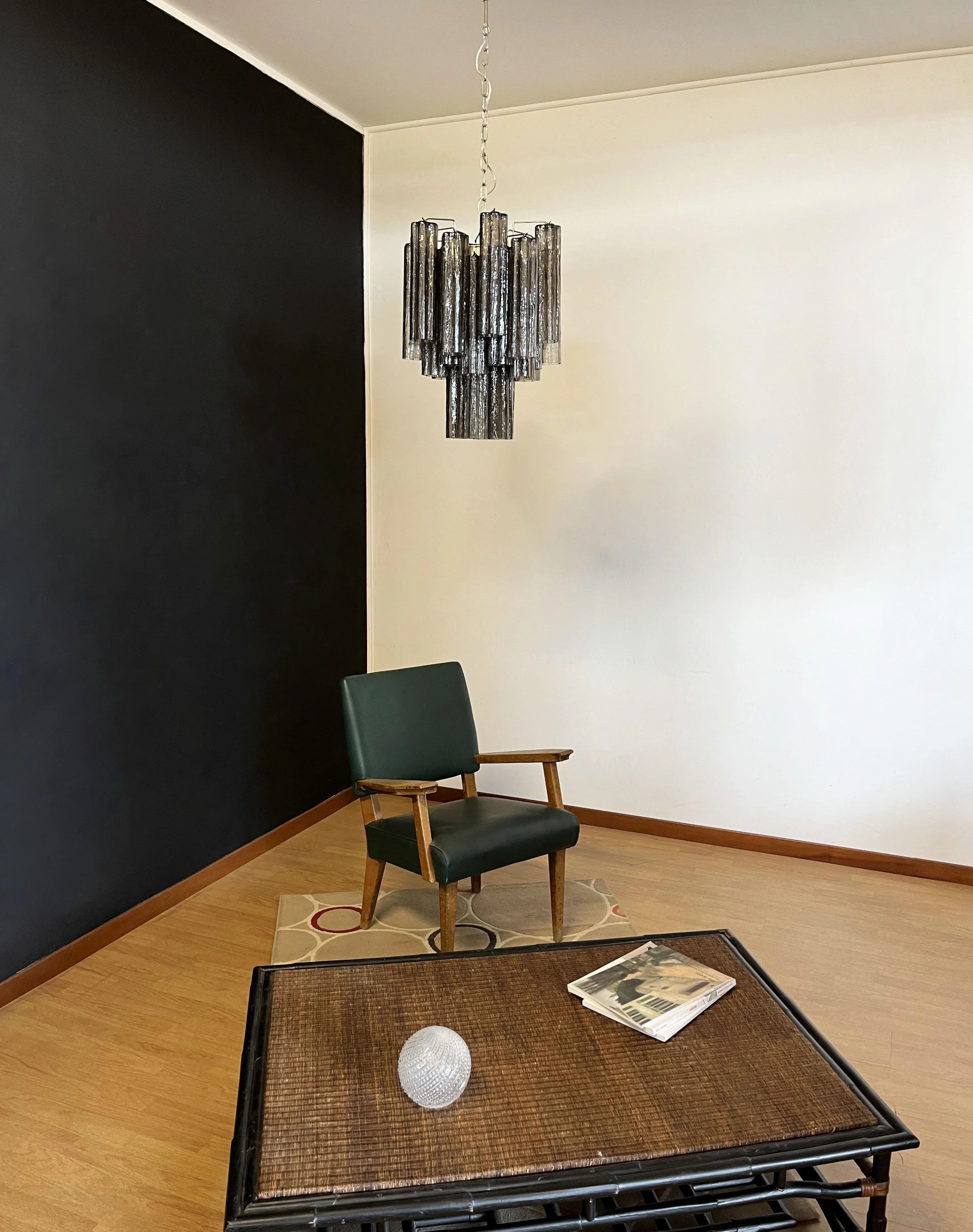 Fantastic Smoked Murano Glass Tube Chandelier product image